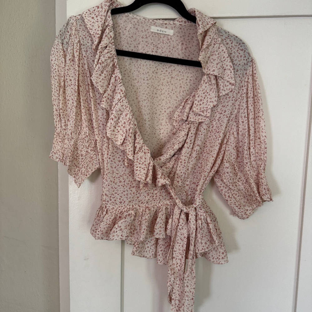 DOEN/ VIOLA TOP -- ROSEPINK BABY KATE PRINT/ Size M